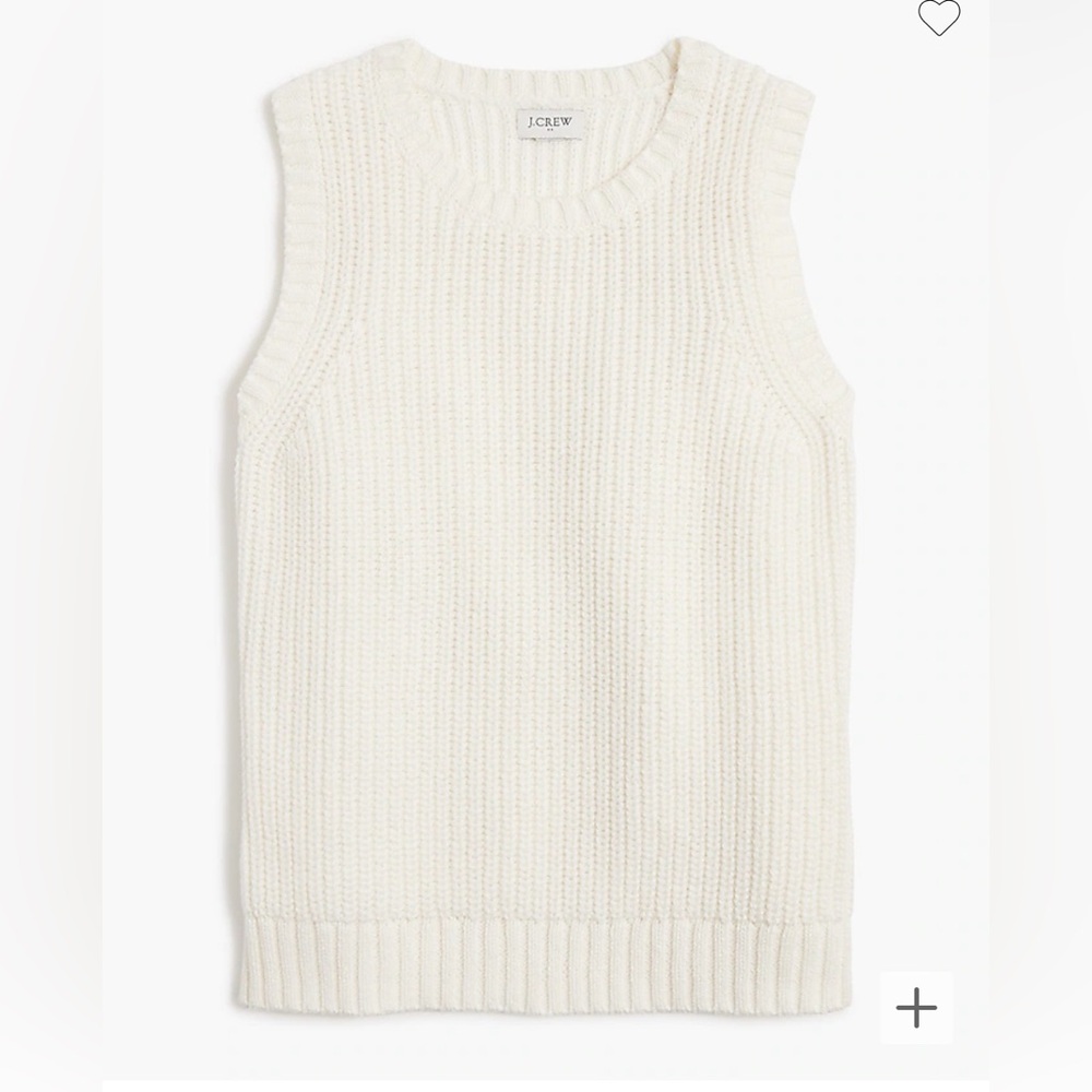 NWT J.Crew Factory Cream Sweater Vest, Size Medium